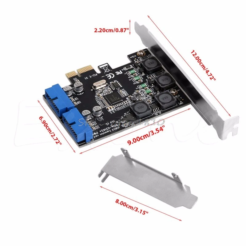 5 Гбит/с низкий профиль Кронштейн Внутренний 2 порта 19Pin USB 3 0 карта PCI e к 20Pin папа