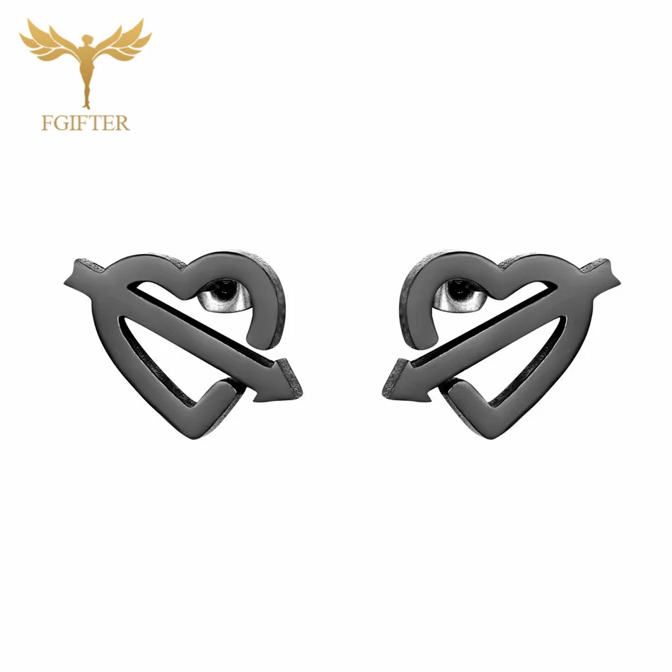Stud Earrings Женские серьги, серьги в виде сердца, серьги-гвоздики из нержавеющей стали, Модные женские ювелирные аксессуары - Окраска металла: Stud Earrings