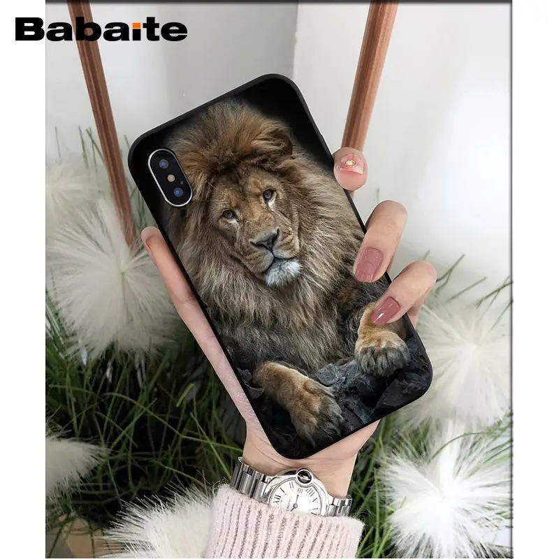 Babaite животных Лев ТПУ чехол для телефона с изображением на задней панели Apple iPhone 8 7