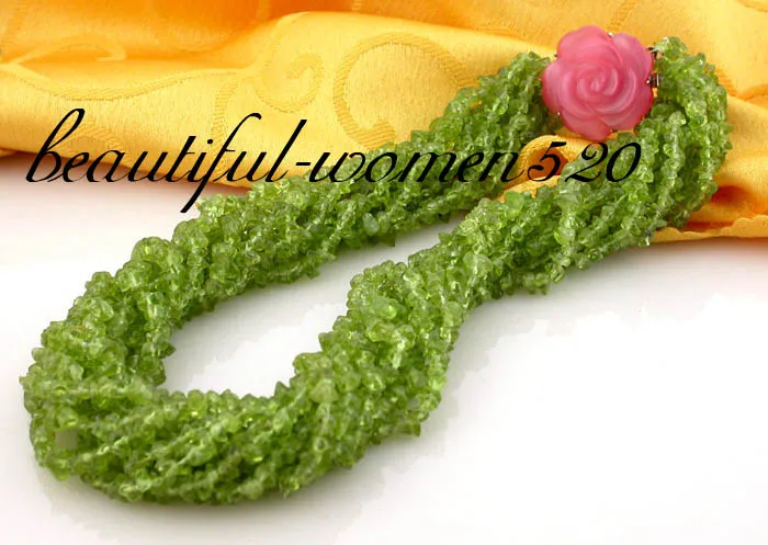 

Z1274 10row 19" nature drab Faceted olivine detritus necklace