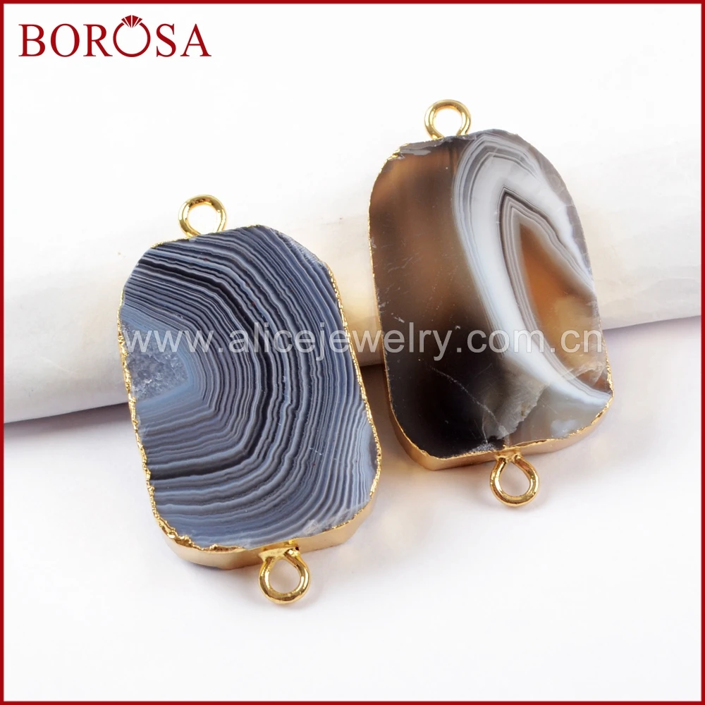 BOROSA 5/10 шт. Новинка золотой цвет натуральная фотолюза соединитель двойные