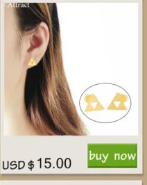 V привлечь 10 шт. минимализм Jewelry Нержавеющая сталь trangle Серьги-гвоздики для Для женщин цвета: золотистый, серебристый Пирамида Pendientes BFF подарок