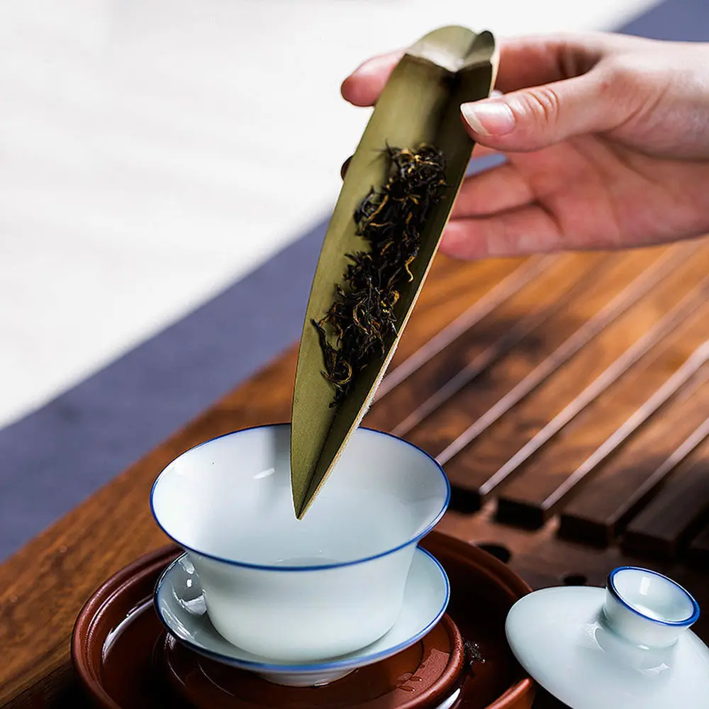 Ручная работа натуральный зеленый Бамбук Gongfu Фотофон с изображением листьев|tea
