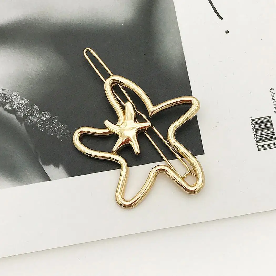 Shape Headwear Stars shape Gold Clip etc Hair Star hair alloy Fashion Women Alloy clip Travel star Party Casual Silver Home | Шиньоны и