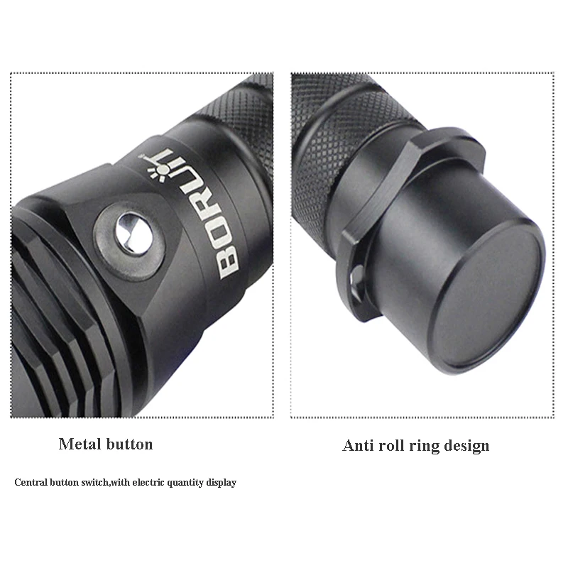 Светодиодный фонарик Boruit M52 1xCREE XHP50 3000 люмен 3 режима для дайвинга (2x1865