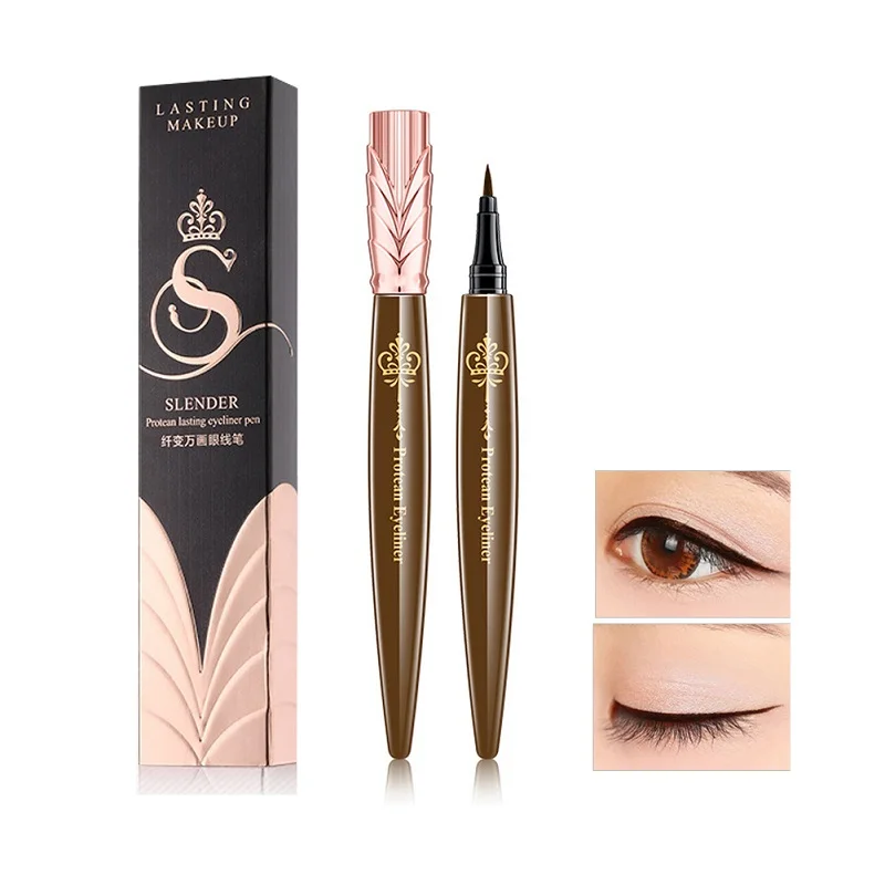 Hot Sell 1pcs Very Fine Long Lasting Waterproof Black and Deep Brown Liquid EyeLiner Eye Liner Pen Pencil Makeup Cosmetic Tool |