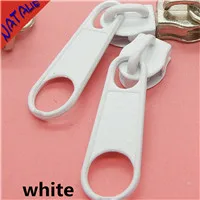 white 3# без блокировки ползунки для застежки-молнии тянет 25 шт./партия металлический цинковый сплав для нейлоновые молнии белая и черная головка - Цвет: white