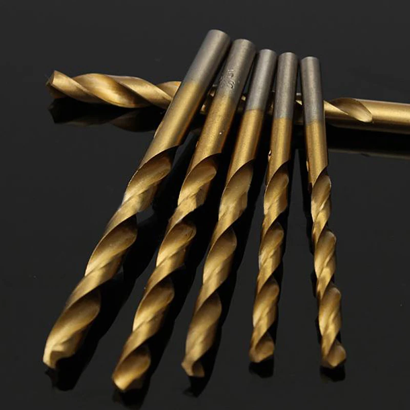 13pcs/set HSS Twist Drill Bit Set Titanium Coated Woodworking Wood Tools 1.5-6.5mm | Инструменты
