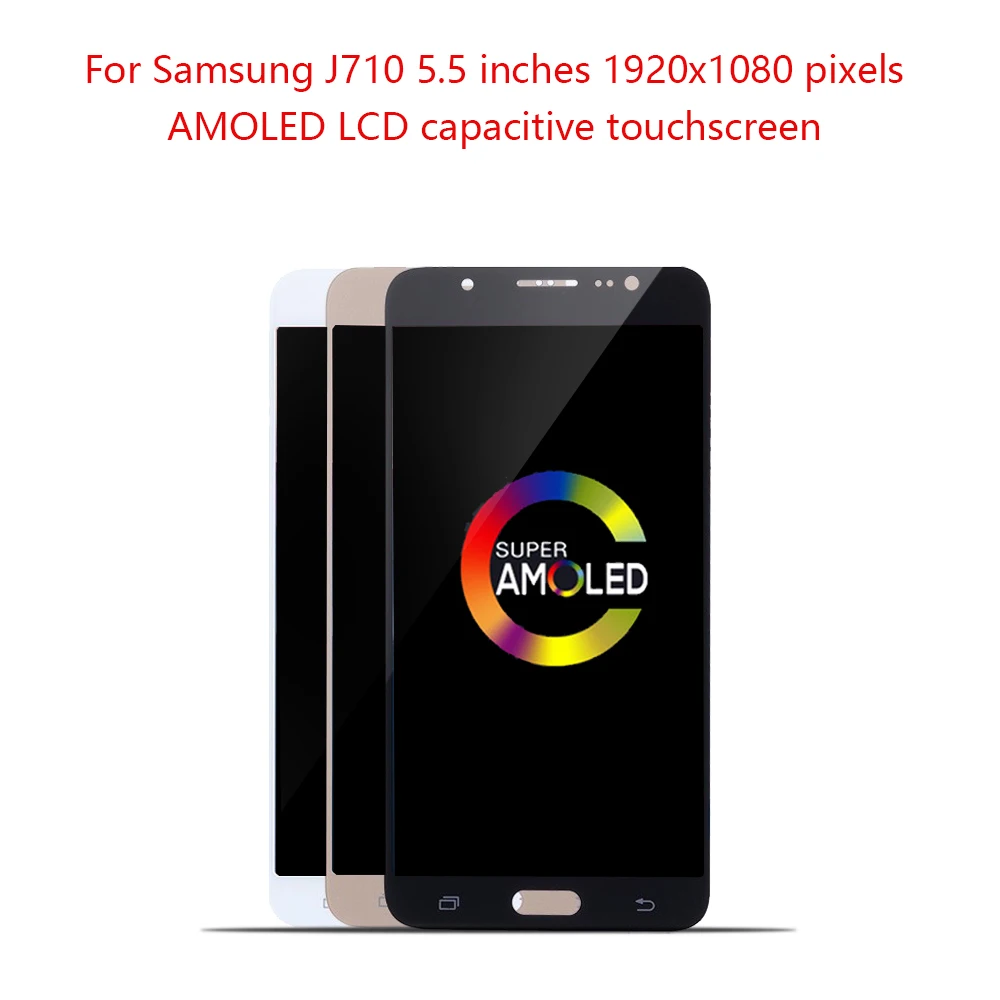 Super AMOLED 5," ЖК-дисплей для SAMSUNG Galaxy J710 рамка сенсорного ЖК-экрана для SAMSUNG J7 дисплей J710FN J710F J710M