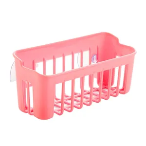 Многофункциональная кухонная раковина KSOL, многофункциональная моющая губка, сливная полка для ванной комнаты, двойная присоска, настенная полка розового цвета