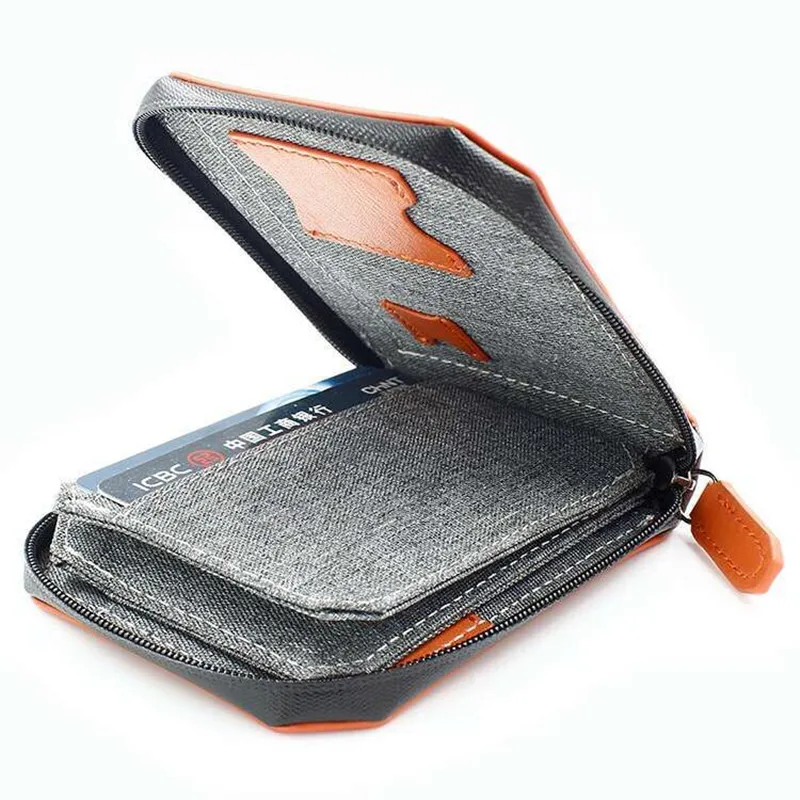 Мужской кошелек с блокировкой Rfid кожаный из натуральной кожи короткий