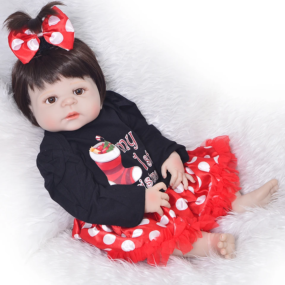 

Реалистичная кукла-младенец с белой кожей 23 дюйма, кукла-реборн полностью силиконовая, лучший подарок для девочки на день рождения