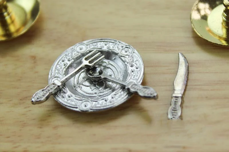 1:12 Кукольный домик Миниатюрная игрушка мини западное блюдо нож вилка ложка тарелка кухонная игрушка матч для леса животных коллекционный подарок