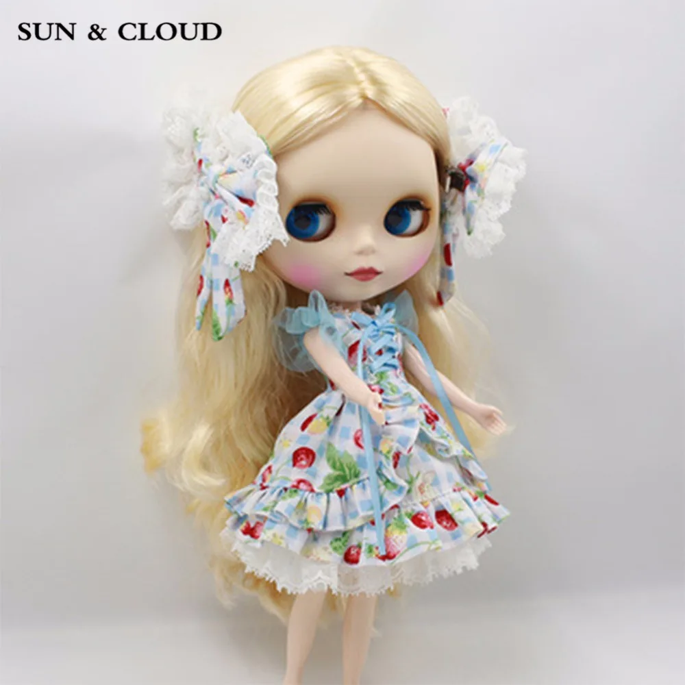 Солнце и облако 1 шт. кружевное платье для Блит куклы маленьких веселый узор