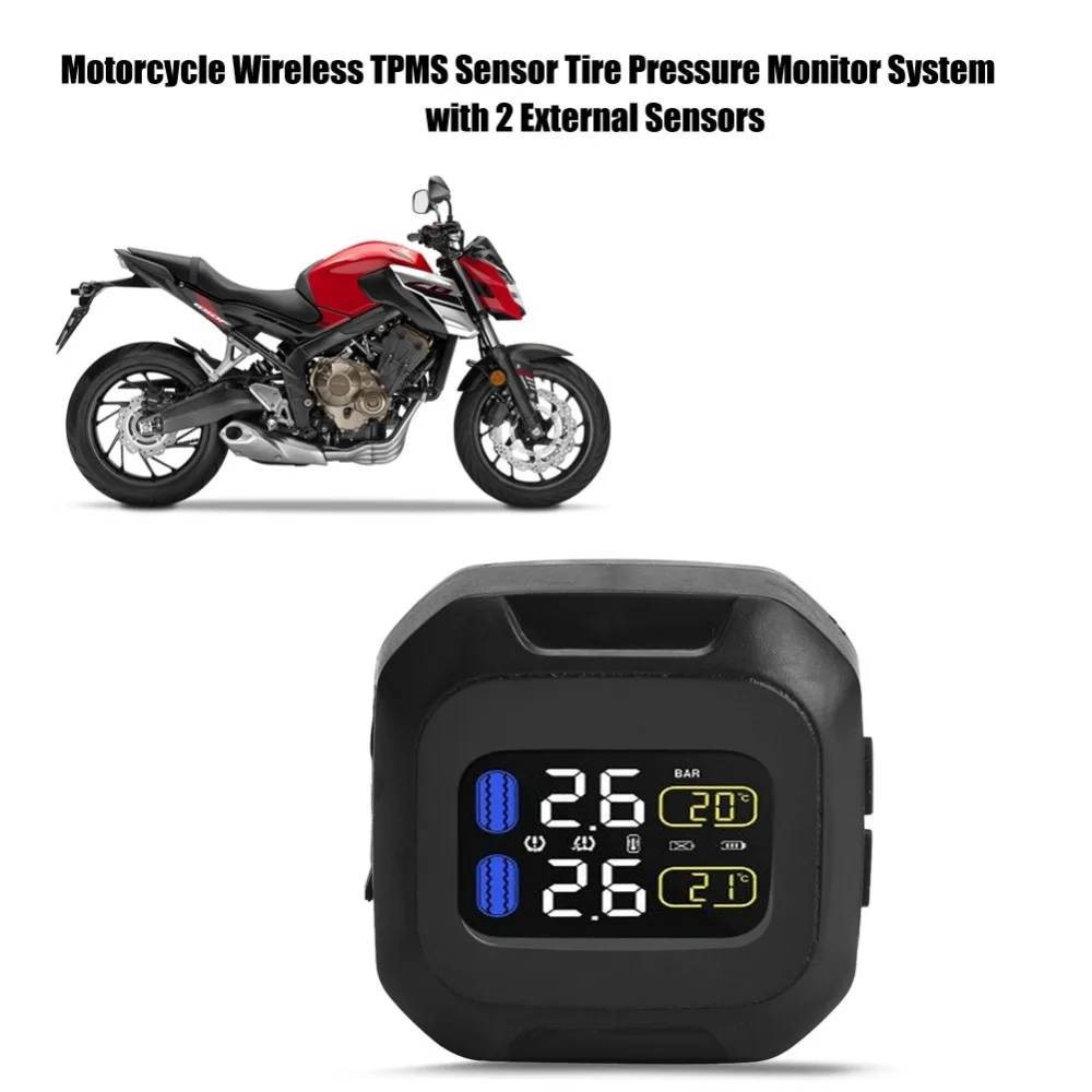 Система контроля давления в шинах мотоциклов беспроводной датчик TPMS с 2 внешними
