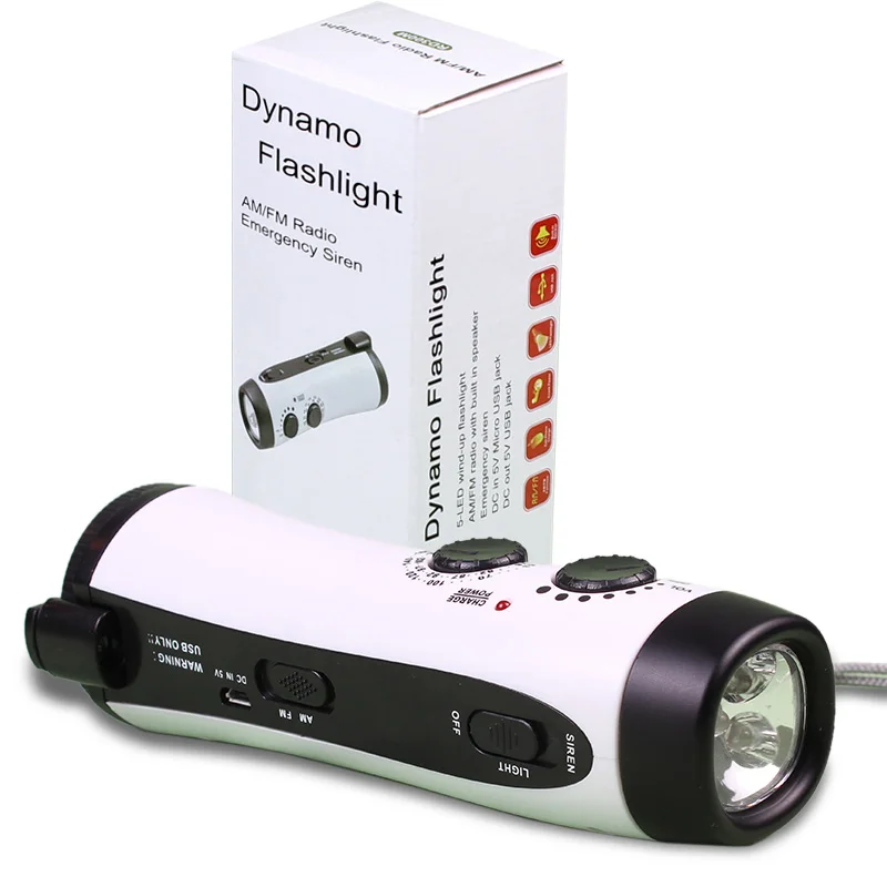 Multifunctional LED Dynamo Flashlight Emergency Alarm flashlights Radio/Mobile Charging | Лампы и освещение