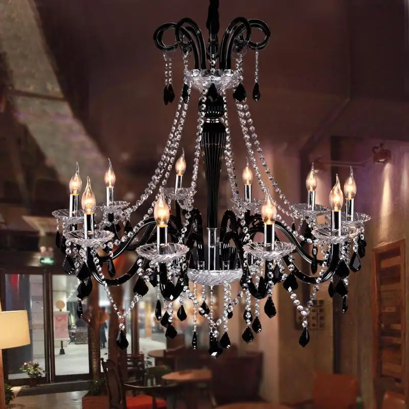 Черная люстра в античном стиле для кухни кафе ресторана E14 6 10 шт.|lustre lamp|chandelier