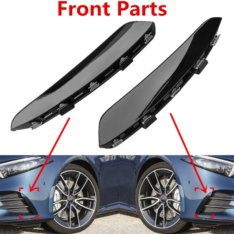 Black Front Parts Для Benz W177 AMG Line A класс A200 A250 A35 передний задний бампер для губ противотуманная фара крышка подбородок спойлер разветвитель обвес Canards - Цвет: Black Front Parts