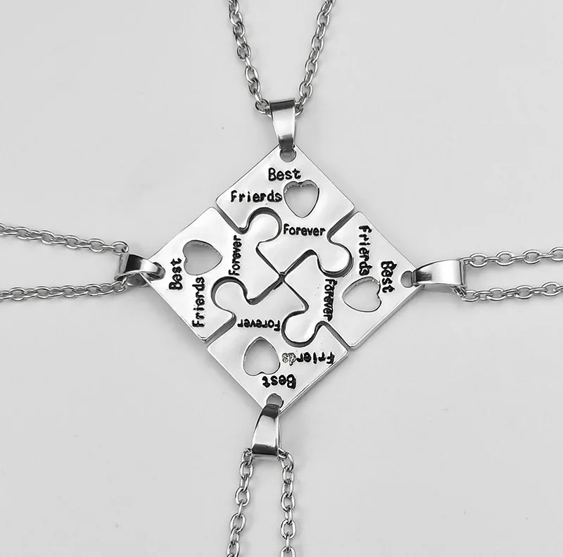 BFF колье для 4 лучших друзей forever подвеска пазл женское семьи ювелирный подарок
