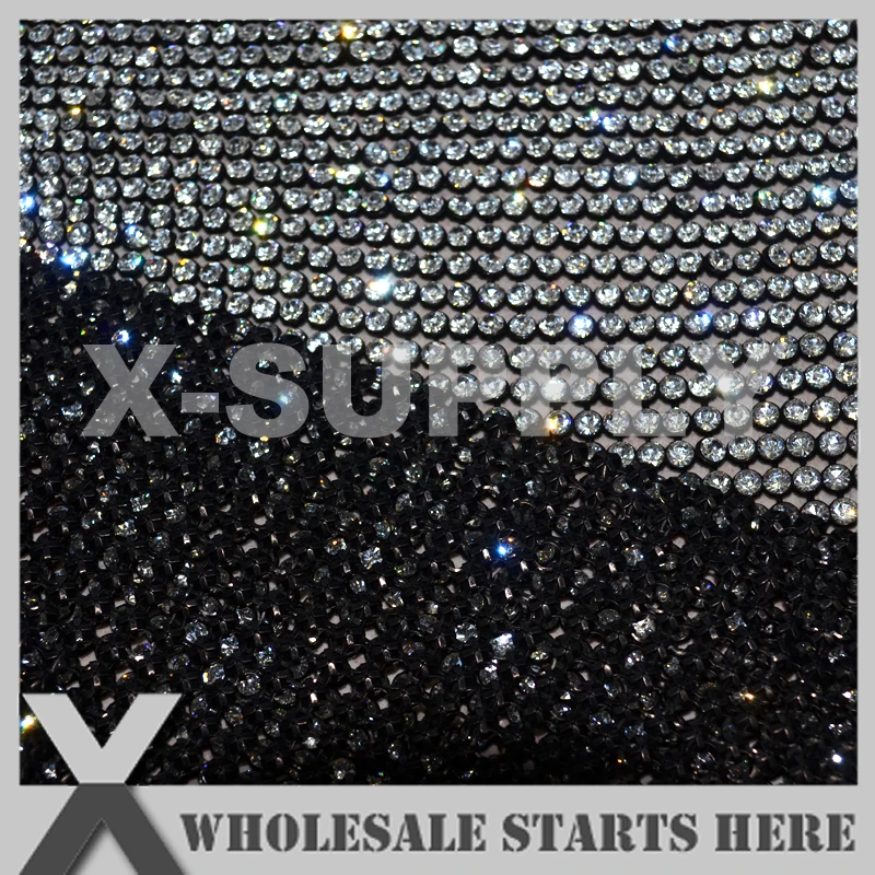 P1 2 мм металлический Стразы тканевый сетчатый лист в черном металлическом