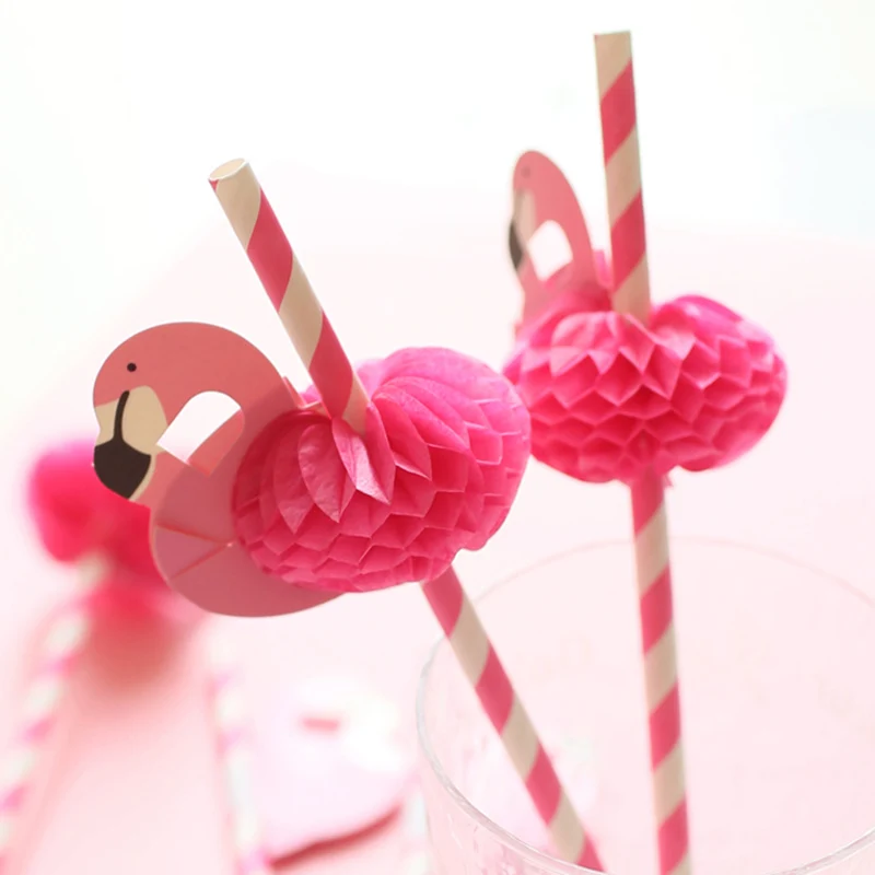 QuickDone 10 шт./лот бумага с Фламинго питьевой соломинки Рождество Свадьба детский