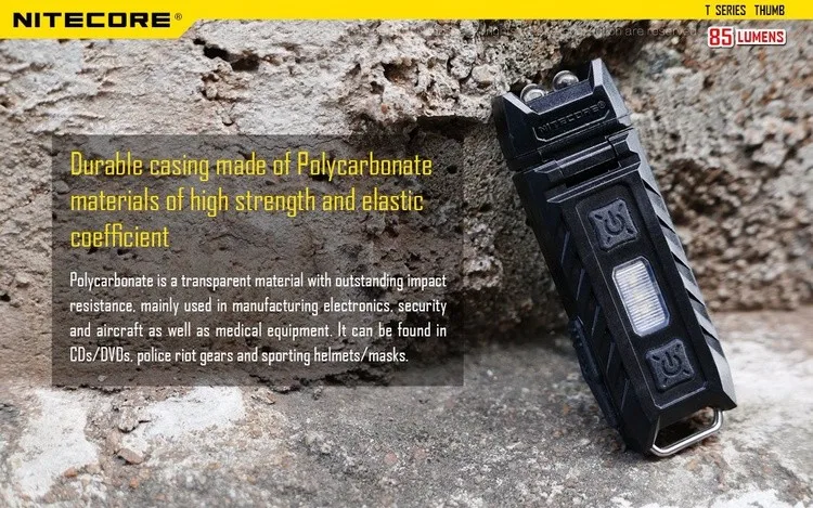 NITECORE THUMB USB Перезаряжаемый высокопроизводительный мини-светильник, удобный Универсальный Наклонный рабочий светильник, светильник для ключей, белый+ красный светильник светодиодный