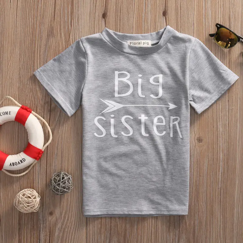 Pudcoco/комплект одежды для крупных братьев и сестер футболка серые футболки с