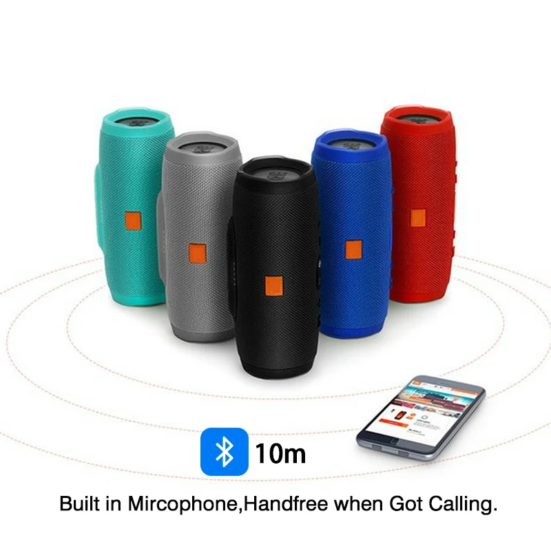 Hot Selling Waterproof Portable Speaker With Aux Usb Tf Port Fm Radio Speakers Bommbox Speaker Subwoofer Hifi Stereo Sound