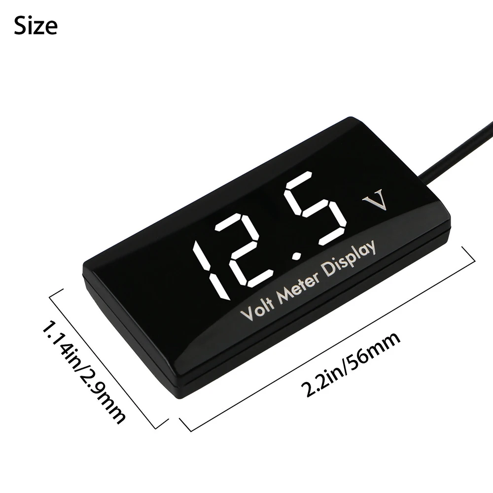 12V Цифровой светодиодный дисплей Панель вольтметр автомобильный Мотоцикл