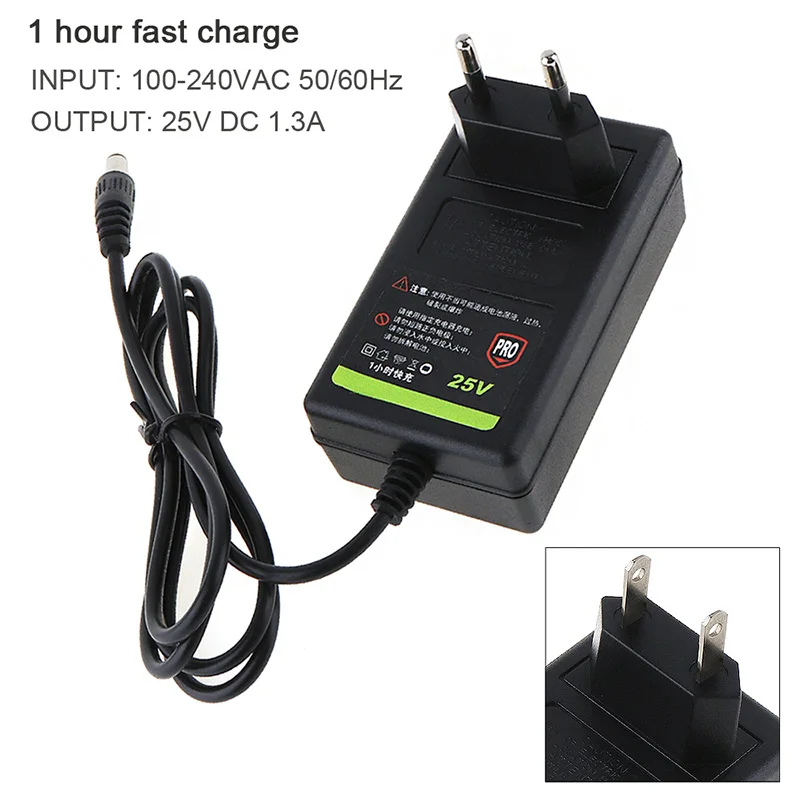 TORO EU Charger 110cm 12.6V Power Adapter Charger with EU Plug and US Plug for Lithium Electric Drill / Electric Screwdriver
