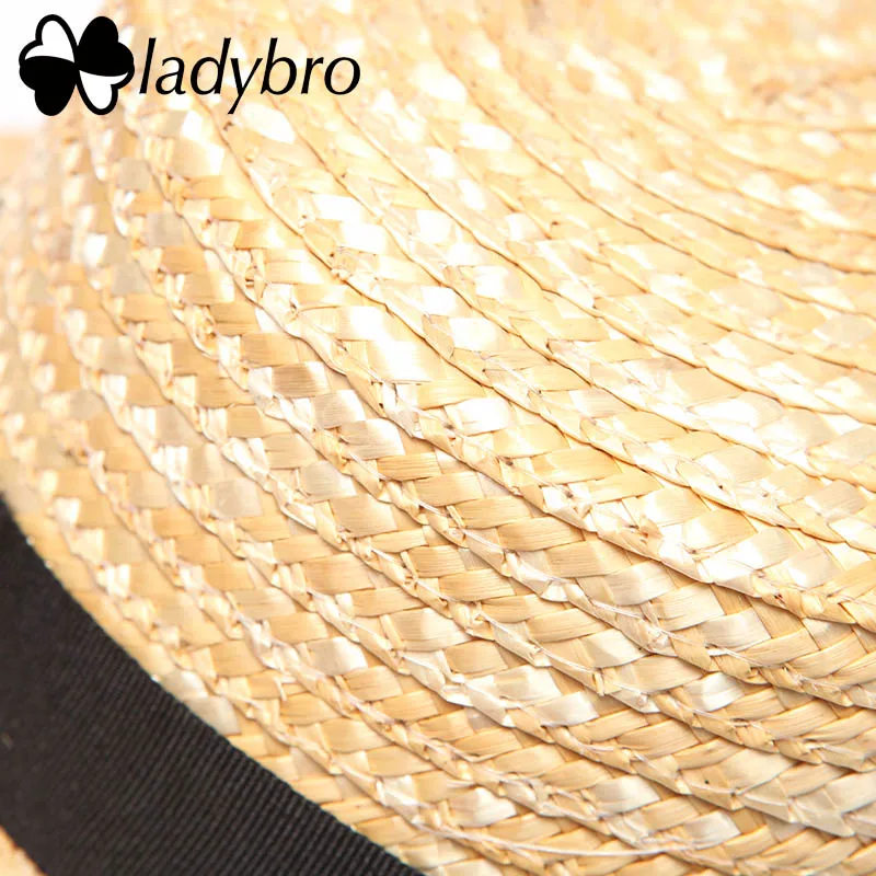 Женская соломенная шляпа Ladybro повседневная брендовая классическая с бантом от