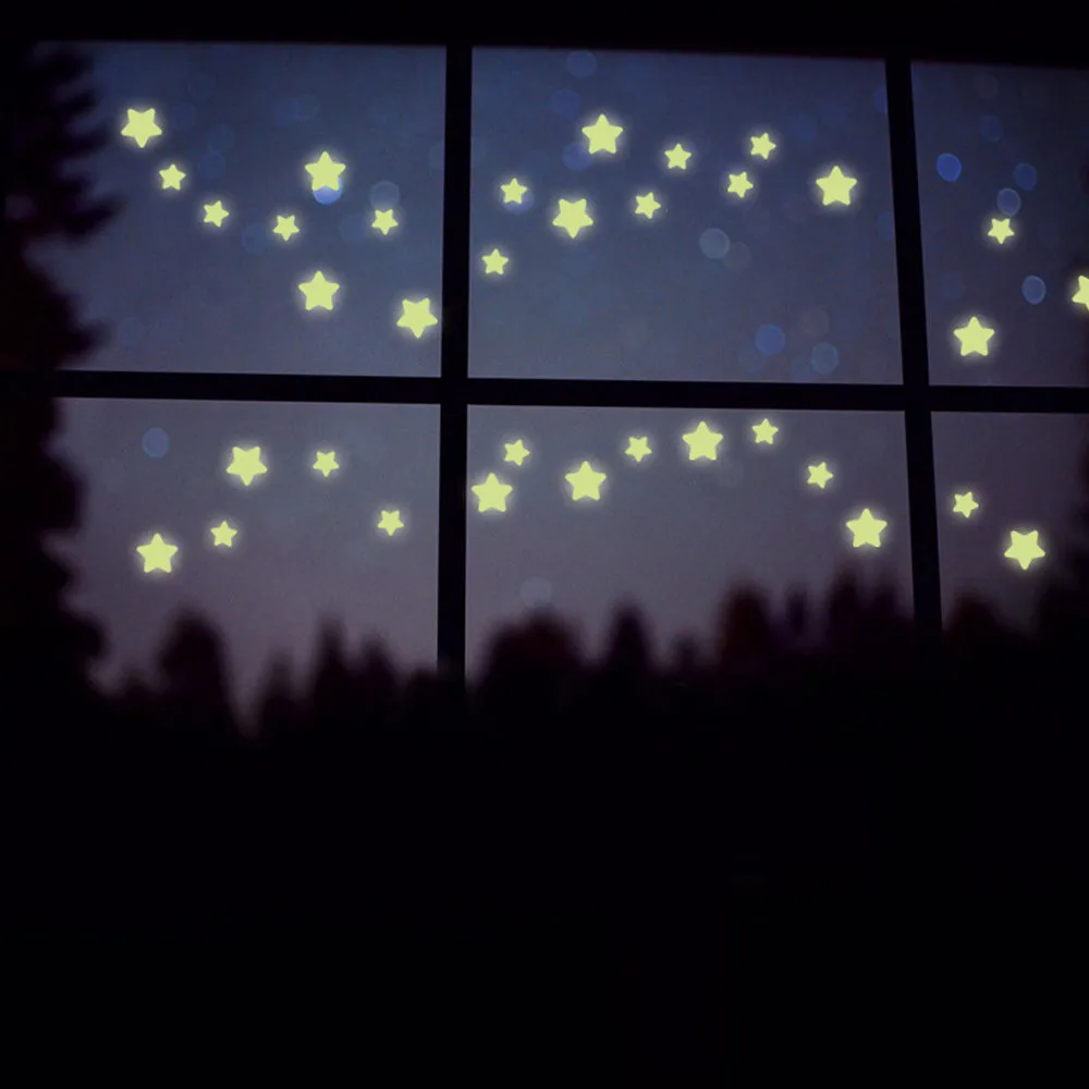 2019 New Kids Bedroom Fluorescent Glow In The Dark Stars Wall Stickers Home Decor Room Art Drop Shipping |