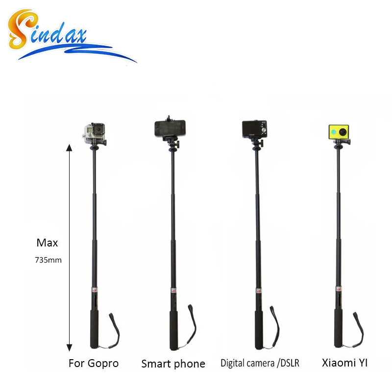 Выдвижная водонепроницаемый GoPro моноподе штатив рубец с адаптер для герой 4 3 Sj4000