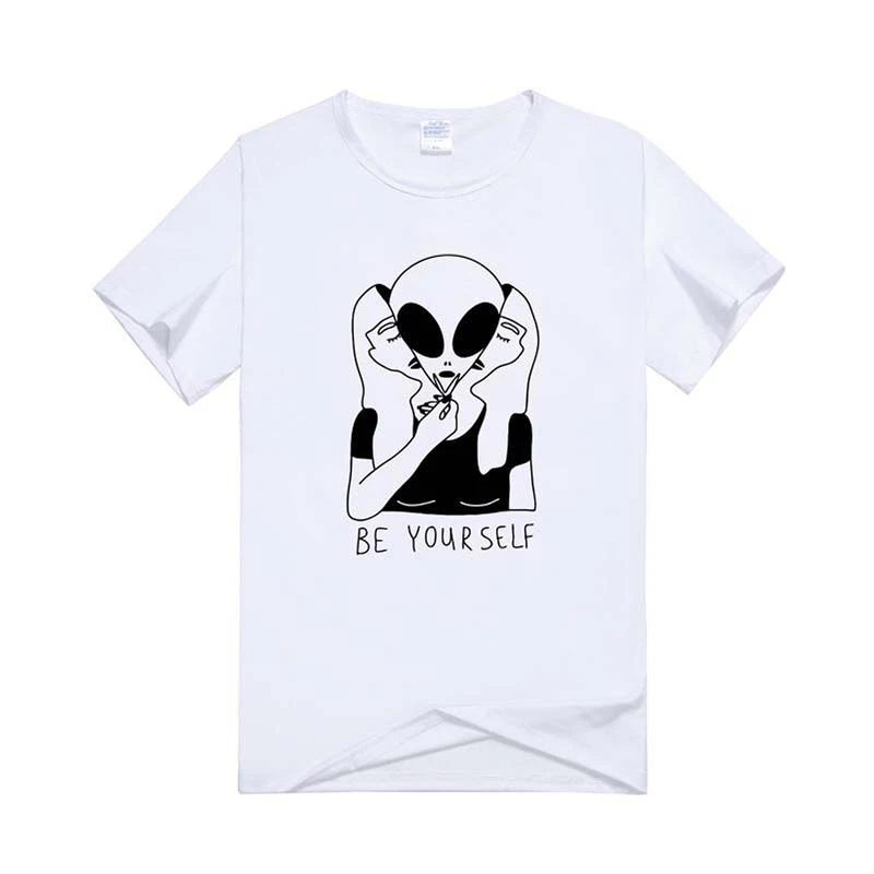 Забавная Мужская футболка лето 2019 хлопчатобумажная с рисунком Be Yourself Harajuku