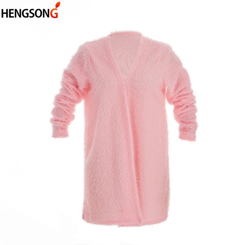 Winter Autumn Warm Outwears Women's Knitted Sweaters Fluffy Shaggy Faux Fur Cardigan Solid Color Slim Long |