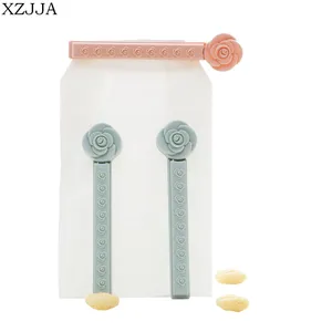 XZJJA 3 шт креативные пластиковые уплотнительные зажимы в форме розы, милые зажимы для мешков, зажимы для хранения еды, сохраняющие свежесть, мини упаковщик мешков