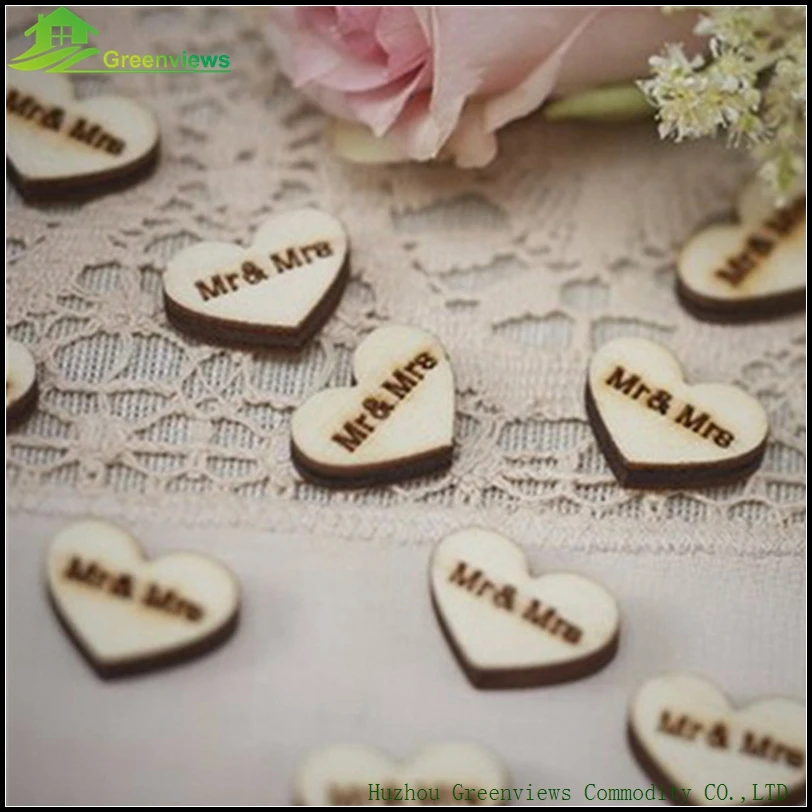5Bags Wedding Rustic Wooden Love Heart Table Scatter Decoration Crafts DIY 4 Farbe | Дом и сад
