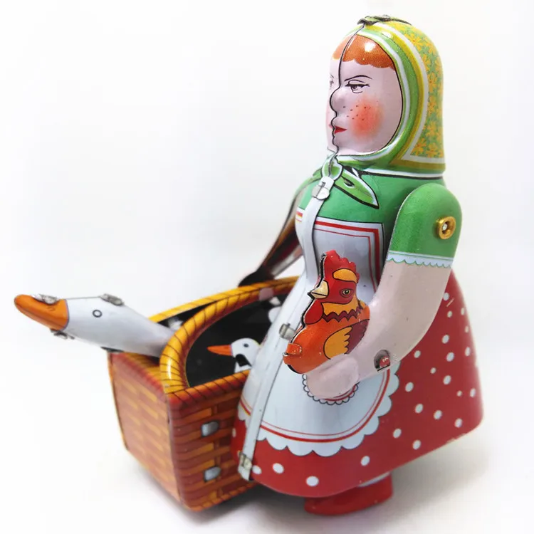 Античный Стиль Оловянные Игрушки Роботы заводные игрушки для детей домашний Декор металл ремесло MS501 Железный фермерский женский робот