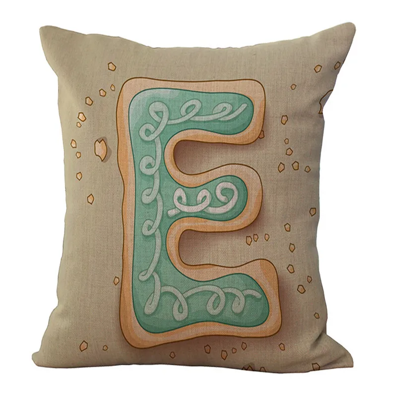 Мода Простой Английский Letter Pattern Throw Подушка Чехол Удобный Хлопок Белье Наволочки