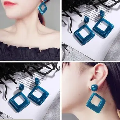 Kakaboom acrylic Ins popular simple style drop Earrings retro vintage classic all-match Punk fashion Jewelry Noble | Украшения и