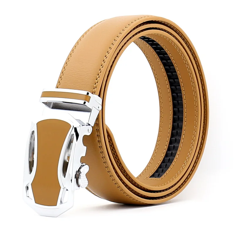 AirkSun 2017 Fashion Red White Black Solid Strap Male Genuine Leather Belts For Men Luxury Car Automatic Buckle Ceinture 140cm | Аксессуары