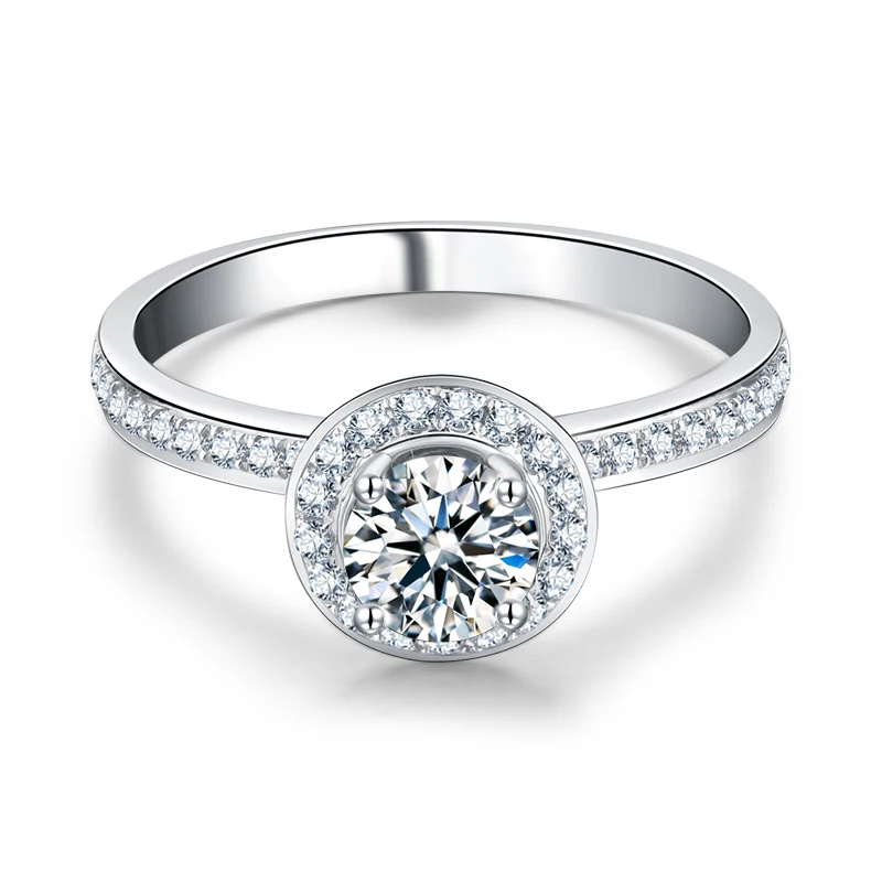 EDI 0.8ct moissanites Лаборатория Grown Алмаз 14 К золото моды Pave Band обручальные кольца для