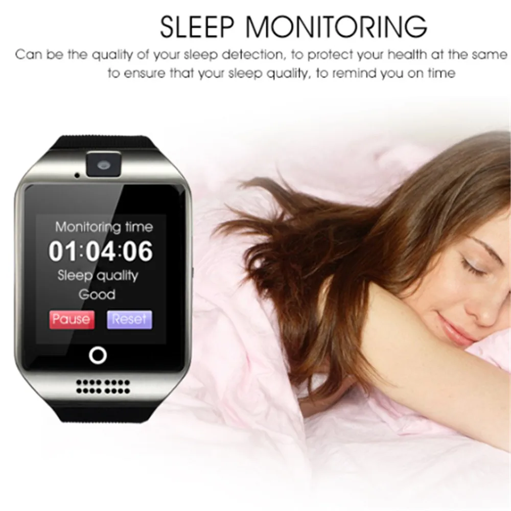 Q18 Bluetooth Smart Watch Intelligent Clock With Pedometer Camera SIM Card Whatsapp Call Message Display For Android Phone PK A1 |