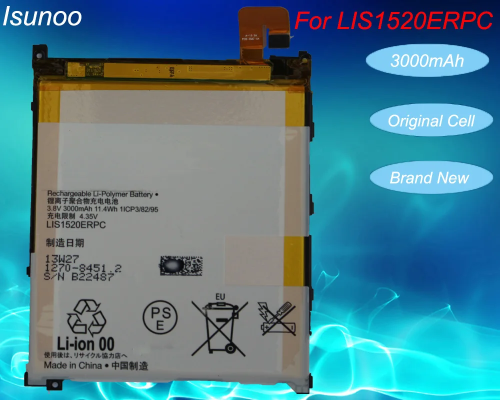 Батарея ISUNOOO LIS1520ERPC 3000mAh для Sony Xperia Z Ultra XL39 XL39H C6802 C6806 C6833|Аккумуляторы мобильных