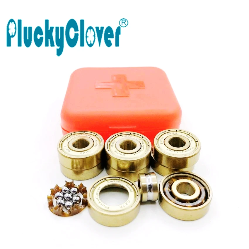 8 шт 627z PluckyClover Quad коньки 627 Швейцарский подшипник Золотой роликовых коньках