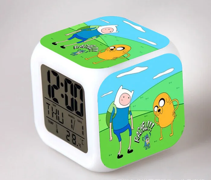 12 Горячая мультфильм reloj Цифровой де led Цвет ido 7 цветов флэш меняющие игрушки Детский будильник спальня ночные световые часы - Цвет: 12