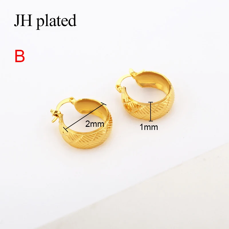 JHplated Арабская Мода 24K серьги-кольца для женщин/девушек золотого цвета ювелирные изделия Ближний Восток Африка Эфиопский лучшие подарки Вечерние
