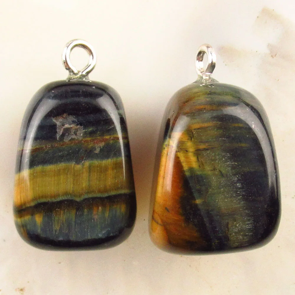 yellow tiger eye YUTENG, 2 шт., Необычные заживляющие драгоценные подвески, подвески, хрустальные бусины чакры для самостоятельного изготовления ожерелья, ювелирных изделий ll888 - Окраска металла: yellow tiger eye