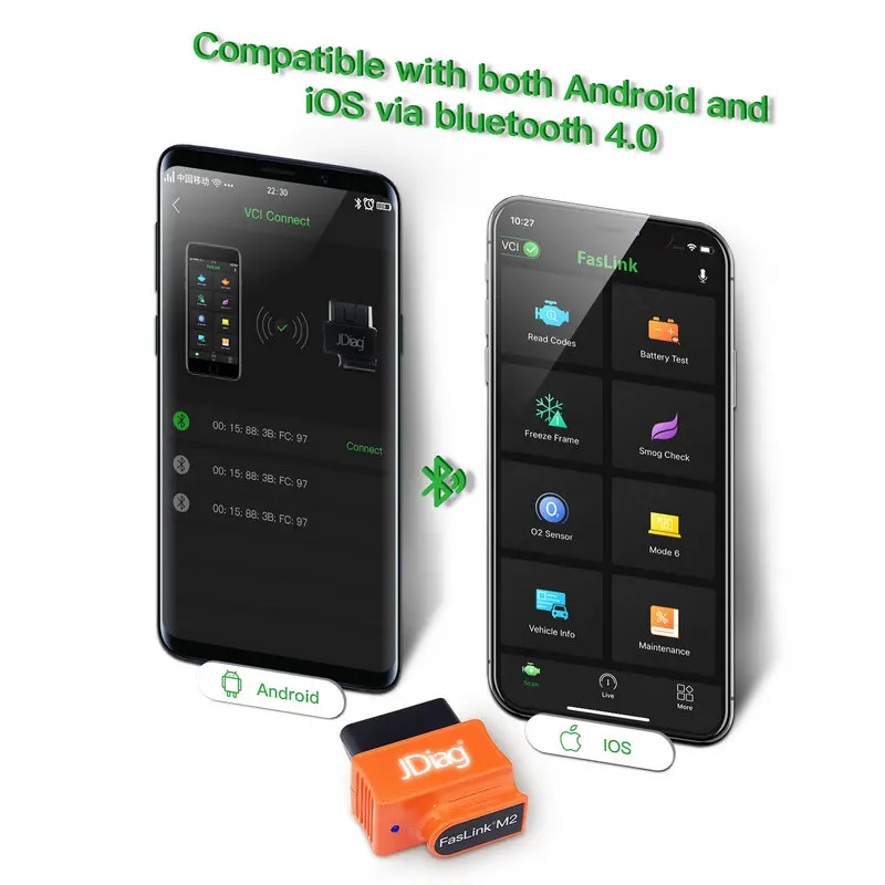 Автомобильный диагностический инструмент JDiag Faslink M2 Bluetooth 4 0 OBDII автомобильный
