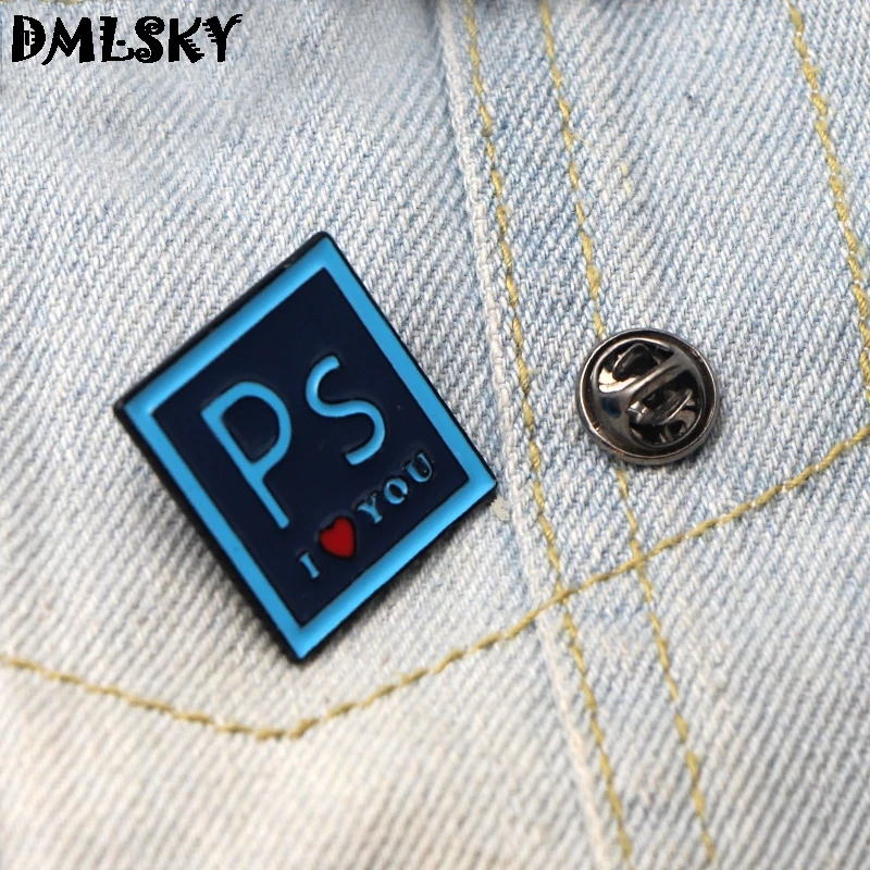 DMLSKY PS I Love You эмалированные булавки с остроумной художественной обработкой металла брошь для одежды сумки шляпа значок модные ювелирные изделия булавки M3257